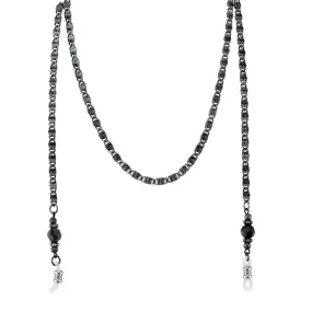 1928 Jewelry Black Chain And Black Eyeglass Holder Chain Necklace 30"