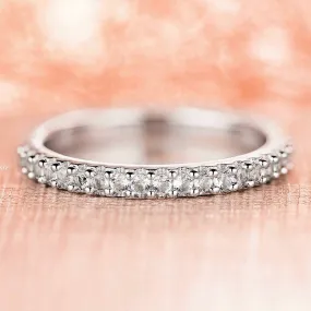 2MM Diamond Wedding Band- 14K White Gold