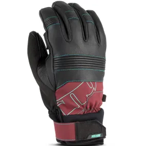 509  Free Range Snowmobile Gloves Insulated Waterproof Shear-Lock Maroon Teal