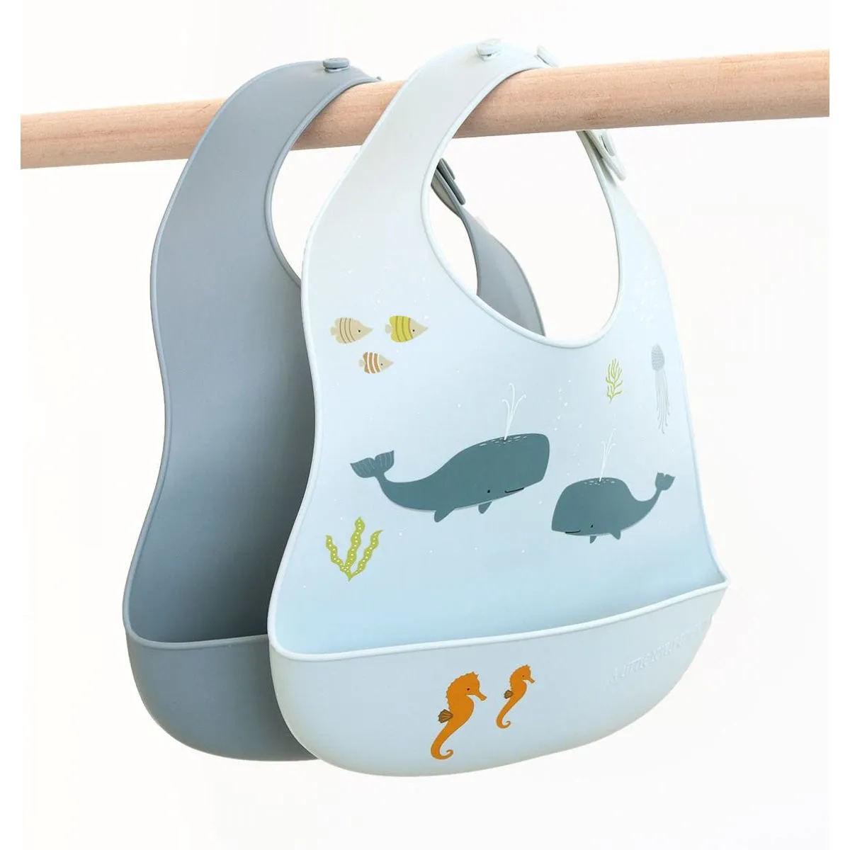 A Little Lovely Company Silicone Bibs Set of 2: Ocean