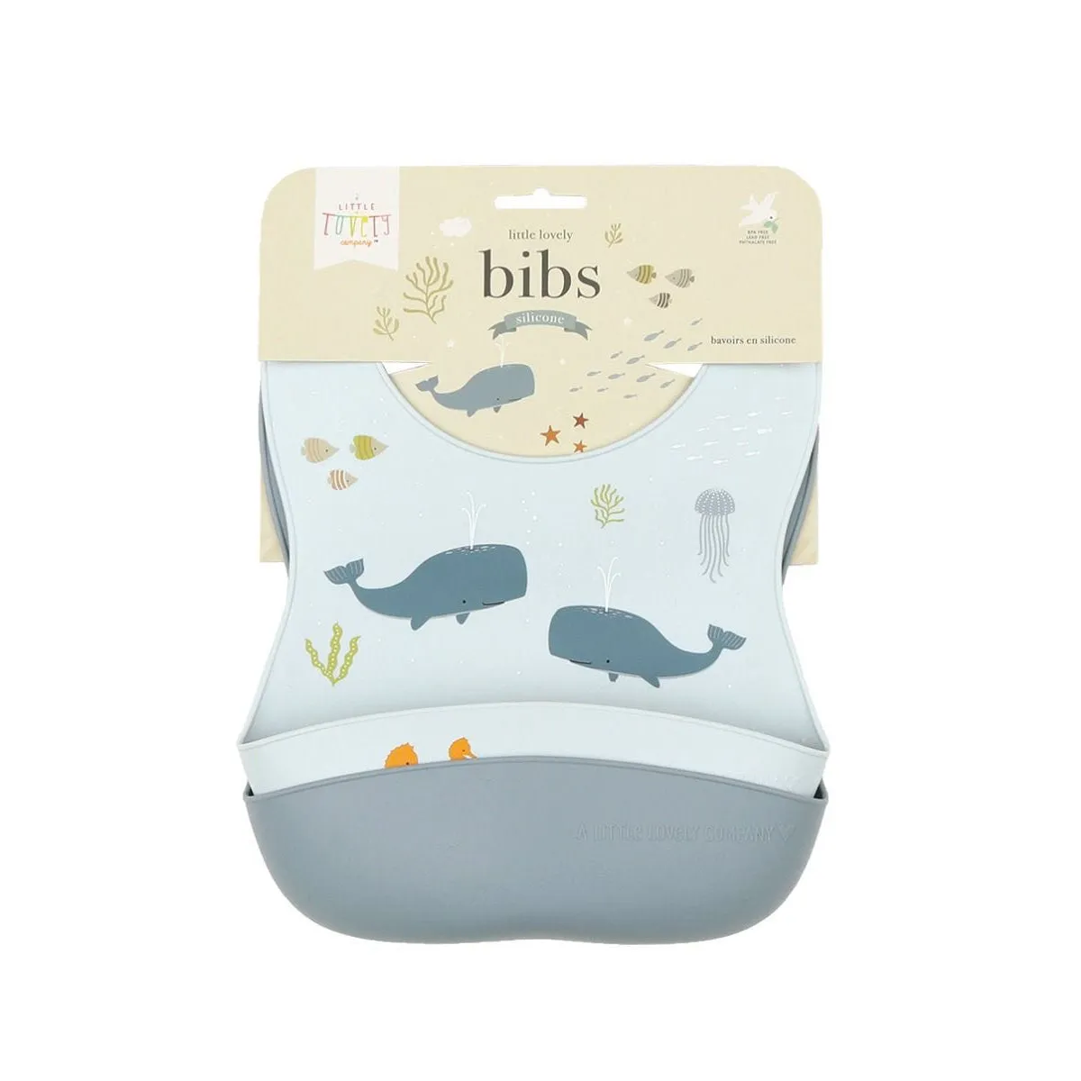 A Little Lovely Company Silicone Bibs Set of 2: Ocean