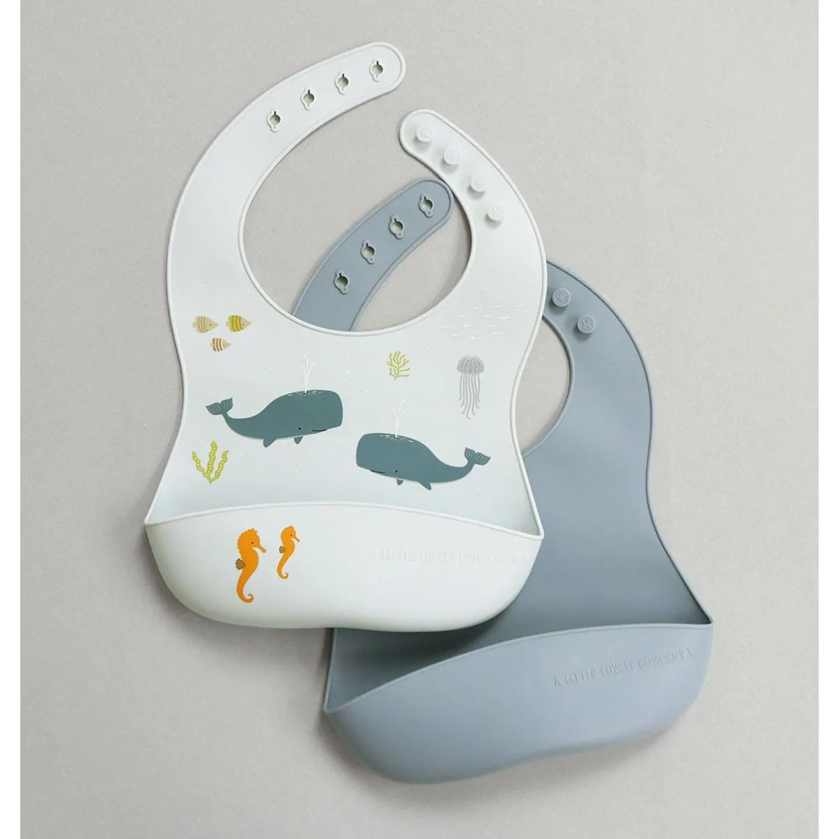 A Little Lovely Company Silicone Bibs Set of 2: Ocean