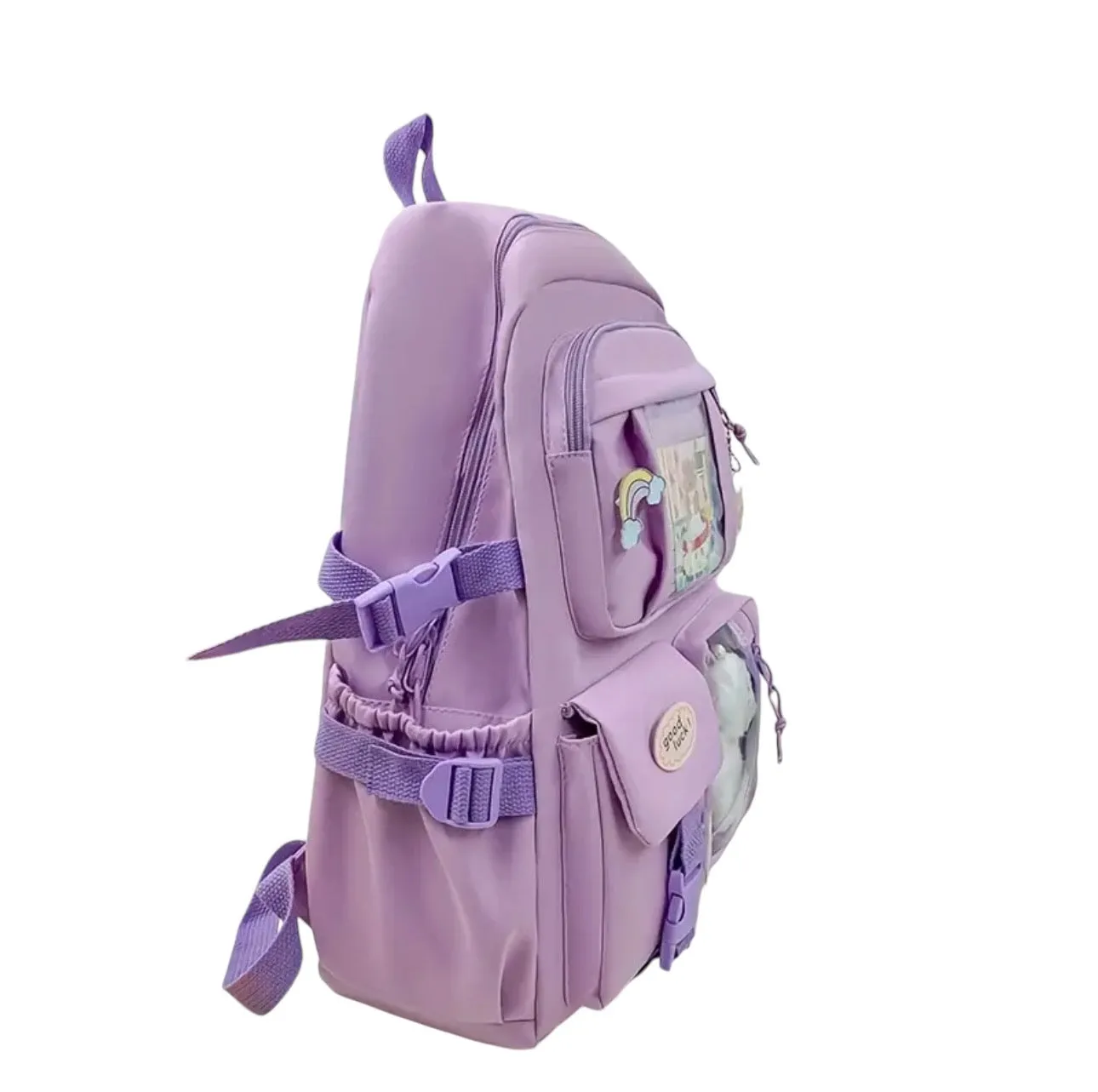 AD Travel Backpack, Multi-Pocket Waterproof College School Bag Lavender