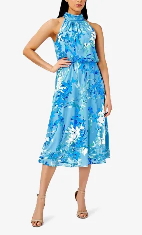 Adrianna Papell AP1D104758 - Tea Length Floral Halter Dress