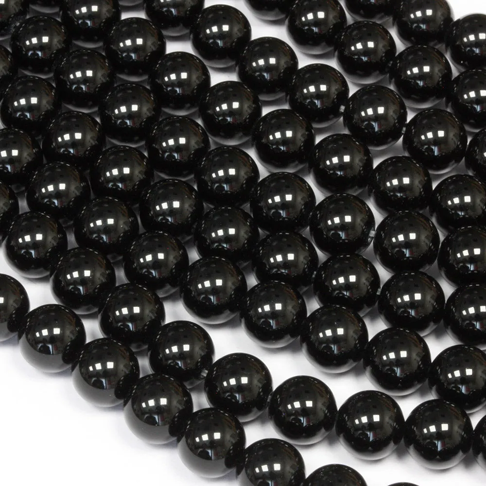 Black Onyx 8mm Rounds - String of 35cm