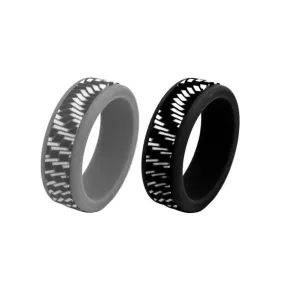 Carbon Fiber Pattern Silicone Ring Set