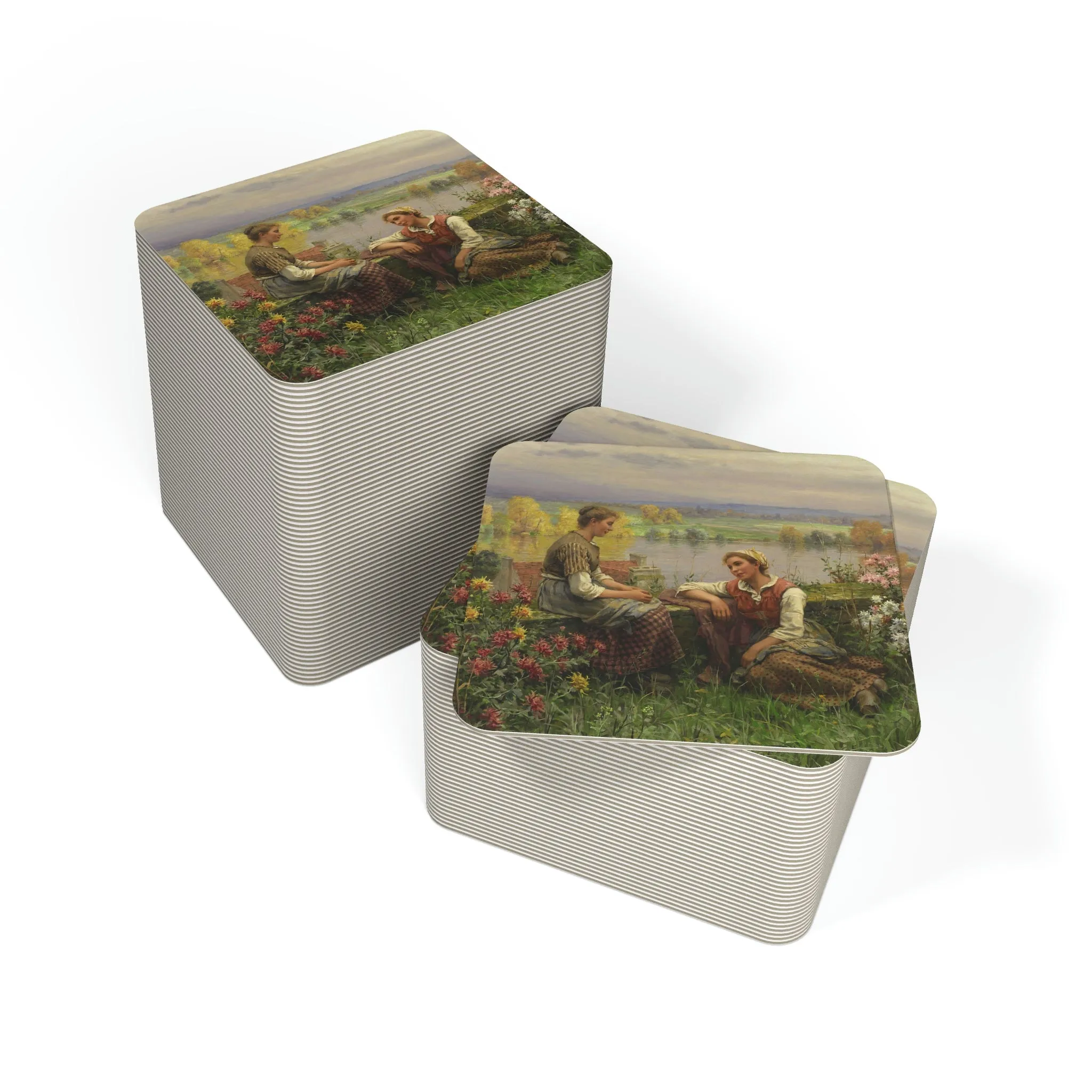 Daniel Ridgway Knight: "Gossips" - Coasters (50, 100 pcs)