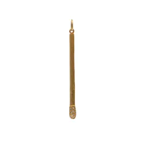 Diamond 18K Yellow Gold Matchstick Pendant