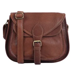 Leather Crossbody 12 inch Bag for women purse tote ladies bags satchel travel tote shoulder bag(Tan)