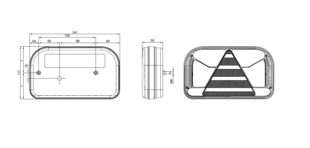 LED Trailer Lamp with Stop, Tail, Indicator, Fog, Reverse & Reflector