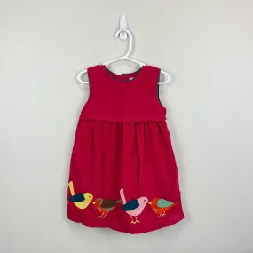 Mini Boden Pink Embroidered Bird Jumper Dress 2-3