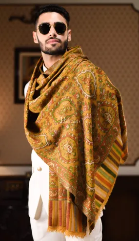 Pashtush Mens 100% Pure Wool Ethnic Stole, With Woolmark Certification