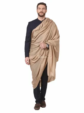 Pashtush Mens 100% Pure Wool Ring Shawl, Full Size - Beige