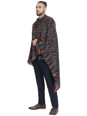 Pashtush Mens Extra Fine Soft Ethnic Weave Stole, Fine Wool