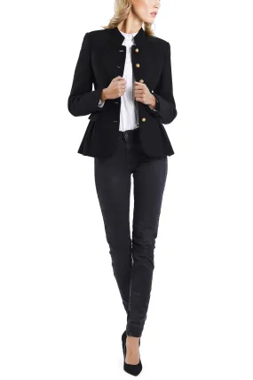 Peplum blazer from authentic Austrian wool broadcloth in black