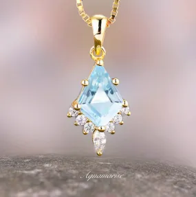 Skye Kite Aquamarine Necklace- 14K Yellow Gold Vermeil