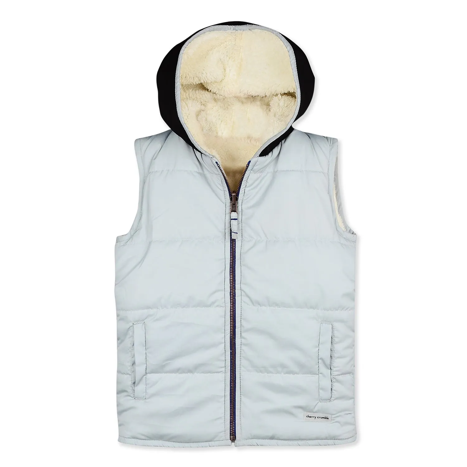 Sleeveless Hooded Regular Fit Reversible Jacket