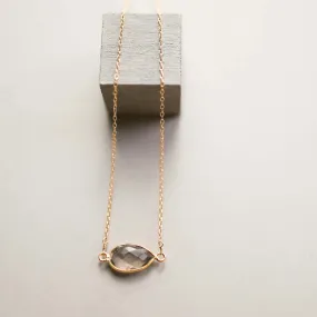 Smoky Quartz Gold Minimalist Necklace