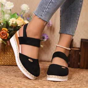 Women Closed Toe Wedge Sandals Women Summer Buckle Strap Gladiator Shoes Woman Fashion Espadrilles Platform Sandalias Mujer